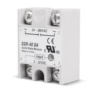Relè a stato solido DC AC 10 A, 25 A, 40 A, tensione 12 V, 3 - 32 V DC fino a 220 V, 24 - 380 V AC, carico monofase, SSR per regolatore di temperatura, 1 pezzo (SSR-40DA)