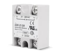 Relè a stato solido DC AC 10 A, 25 A, 40 A, tensione 12 V, 3 - 32 V DC fino a 220 V, 24 - 380 V AC, carico monofase, SSR per regolatore di temperatura, 1 pezzo (SSR-25DA)