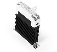 Relè allo stato solido Relè SSR 12V Monofase 25A DC Controllo AC Relè allo stato solido Ingresso 3-32V DC Uscita 480V AC, Silenzioso Lunga durata con radiatore per montaggio su guida DIN.