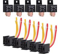 Relè Automobilistico Impermeabile 80A DC 12V/24V A 4/5 Pin Accessori | Per condizionatore d'aria con luce frontale con presa(5PCS12V 5PIN)