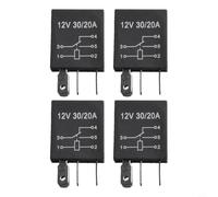 Relè compatto a 5 pin per relè da 12 V per serrature della porta, compatto | tensione da 12 V, connettore a 5 pin, adatto per pompa del carburante, nero, robusto alloggiamento in plastica