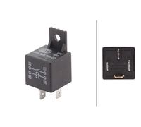 HELLA Relè, Corrente di lavoro - 12V - 4a... poli - Schema elettrico: S1 | Spina: A - Contatto di chiusura - Colore: nero - con supporto - Quantità: 1 - 4RA 965 400-071