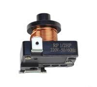 Relè di avviamento per compressore frigorifero a tre spine, compatibile con modelli da 1/5 1/6 1/3 1/2HP, accessorio in plastica nera (1/6HP 125W)