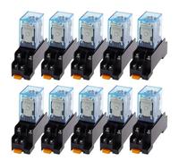 Relè di potenza bobina CA LY2NJ DPDT 8 pin HH62P JQX-13F con base presa 12V 24V 36V 48V DC 110V 220V 380V 10 pezzi(AC,220V)