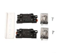 Relè di potenza bobina elettromagnetica, 8 pin, 10 A, DPDT 2NO 2NC, con base a presa e guida DIN, per apparecchiature industriali (AC 12 V)