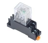 Relè di potenza DPDT a 8 pin, bobina DC 24 V, 10 A, 240 V AC, elettromagnetico per relè con base per guida DIN da 35 mm, tecnologia di automazione
