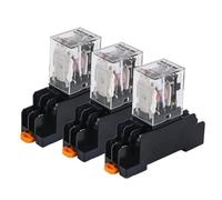 Relè di potenza generale con bobina elettromagnetica da 2 pezzi MY3NJ 11 pin HH53P DC12V 24V AC 220V Relè in miniatura con base PYF08A(AC (2Pcs),12V With Base)