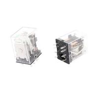 Relè di potenza luce LED verde DPDT con bobina DC 12V HH52PL da 2 pezzi