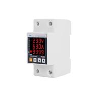 Relè di protezione da sovratensione con display 3IN1 su guida Din regolabile, protezione da sovracorrente, misuratore di potenza Kwh 230 V 63 A