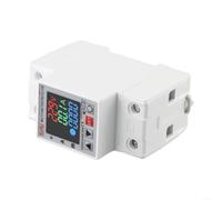 Relè di protezione da sovratensione e corrente DIN 63 A, 230 V, 3 in 1, display rosso, blu, protezione da sovracorrente, tempo di collegamento rapido per installazione elettrica