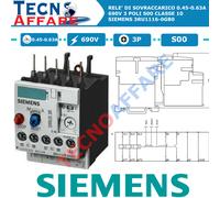 Relè di Sovraccarico 0.45-0.63A 690V 3Poli S00 Classe 10 Siemens 3RU1116-0GB0