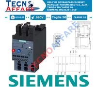 Relè di Sovraccarico 4.5-6.3A Taglia S0 Reset Manuale Automatico Siemens