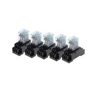 relè elettromagnetico 5 Set di relè di Potenza Generale con Bobina elettromagnetica MY3NJ 11 Pin HH53P DC12V 24V AC 110V 220V con Base PYF08A(AC 24V)