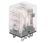 Relè Elettromagnetico 6VDC 8 Pin Due Aperto Due Chiuso, Corrente 10A, Spia Verde Indicatore - Piccolo e Facile da Installare, Alta Durata e Contatti Affidabili (110 V CC)