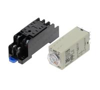 Relè H3Y-2 AC/DC 36V con presa di base Ritardo di accensione manopola DPDT 1S/5S/10S/30S/60S/3M/5M/10M/30M Relè di temporizzazione timer 1 pz(Voltage AC 36V,0-3 Seconds)