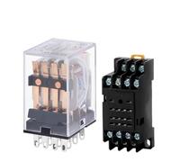 Relè HH54P Bobina Generale Micro Mini Interruttore Relè Elettromagnetico con Base Presa LED AC 110 V 220 V 12 V 24 V 36 V(AC (5Pcs),110V With Base)