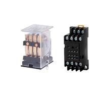 Relè HH54P Bobina Generale Micro Mini Interruttore Relè Elettromagnetico con Base Presa LED AC 110 V 220 V 12 V 24 V 36 V(DC (5Pcs),12V With Base)
