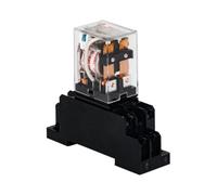 Relè intermedio 8 pin 220V AC DC piccolo 12V 380 interruttore 24V base 14(Dark blue 8pin AC380V with base)