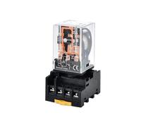 Relè intermedio ad alta potenza Bobina di rame Contatto in argento Micro mini relè elettromagnetico generale AC220V/DC24V(5 Pcs,3P-IDC24V With Base)