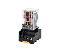Relè intermedio ad alta potenza Bobina di rame Contatto in argento Micro mini relè elettromagnetico generale AC220V/DC24V(5 Pcs,2P-IAC220V With Base)