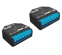 Shelly Plus 2PM, Relé WiFi & Bluetooth 2 canali, Ideale per Tende/Persiane/Tapparelle o due punti luce separati, No Hub Richiesto, integrazioni smart con Google e Alexa, Monitoraggio consumi, 2 pezzi