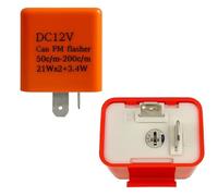 Relè lampeggiante LED a 2 pin per moto da 12 V, velocità flash regolabile 50-200 volte/min, Fix Hyper Flash, No Flash, Plug & Play, indicatore di direzione relè per bici, scooter, ATV