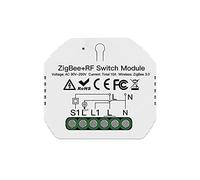 Relè Passo Passo Elettronico Silenzioso 220V 10A, Step Relay Impulsivo da Incasso, ZigBee e RF433 2 In 1, 52x47x18mm IP20, Comando da Più Punti, APP Tuya Smart Life