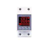 Relè protettore dispositivo di protezione corrente da sovratensione e sottotensione regolabile con doppio display su binario 40A 63A 80A 100A 220V 230V(V A Kwh type,L N 230V 40A)