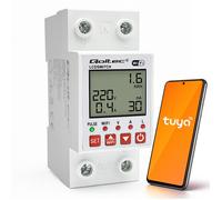 Relè Qoltec 63A per guida DIN con contatore elettrico | Timer | Tuya | Wi-Fi | L