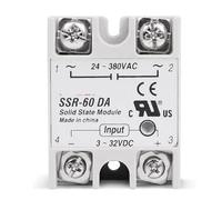 Relè statico DC-AC 10A 25A 40A Tensione 12V 3-32V DC A 220V 24-380V AC Carica monofase SSR per regolatore di temperatura 1Pcs(SSR-60DA)