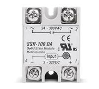 Relè statico DC-AC 10A 25A 40A Tensione 12V 3-32V DC A 220V 24-380V AC Carica monofase SSR per regolatore di temperatura 1Pcs(SSR-100DA)