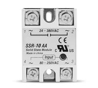 Relè statico monofase AC-AC 10A 25A 40A 60A AC SSR SSR-10AA SSR-25AA SSR-40AA SSR-60AA 80-250VAC 220V a 24-380V AC 1Pcs(SSR-10AA)