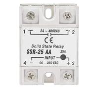 Rele Stato Solido Akozon SSR-25 AA 25A, Modulo Relè a Stato Solido AC Ingresso 80-250V Uscita 24-480V, Anti-Vibrazione, Con Copertura in Plastica Isolante