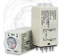 Relè temporizzato a 8 pin per controllo della ventola illuminazione DIN | Ritardo di accensione, regolabile in 60 secondi, funzionamento DC 24 V, indicatore di stato LED, controllo preciso