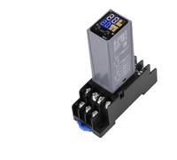 Relè temporizzato a cristalli liquidi AC 220V 12V 24V Dual Time con base Piccolo display digitale Ritardatore di controllo del tempo di ciclo(DC 12V)