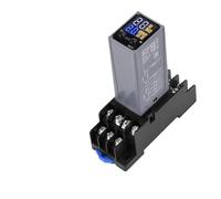 Relè temporizzato a cristalli liquidi H3Y-2/4 AC 220V DC 12V 24V Doppio tempo con base Piccolo display digitale Controllo tempo ciclo Delay(DC 24V)