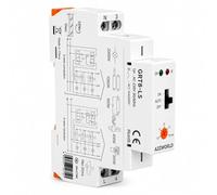 Relè Temporizzato Luci Scale 230V AC, Temporizzatore Auto ON OFF, Massimo 16A, 0,5-20 Minuti, 1 Modulo DIN, per Corridoi Ingressi Scale e Ventole Bagno, GRT8-LS