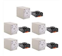 Relè temporizzatore elettrico con ritardo DPDT 8P con base 5X DC 12V 0-30s