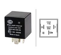 HELLA 5WG 003 620-097 Relè, Intervallo tergicristallo, 12V, 6a... poli, senza supporto