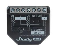 Shelly 2PM Gen4, Interruttore Relè Intelligente Wi-Fi, 2 Canali, 16A, Monitora il Consumo di Energia, Tapparelle, Domotica, Nessun Hub Richiesto, Certificato Matter, Alexa, Google, HomeKit, Zigbee