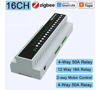 Relè Zigbee Smart Tuya 6/16CH da Guida DIN - Domotica App Alexa Google Voice