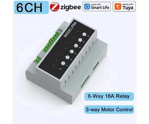 Relè Zigbee Smart Tuya 6/16CH da Guida DIN - Domotica App Alexa Google Voice