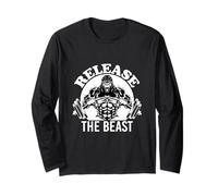 Release The Beast, Sollevatore Pesi Palestra Uomo Forte Body Builder Maglia a Manica