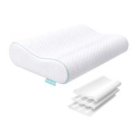 Releep Cuscino Cervicale Altezza Regolabile, Cuscino Ortopedico Memory Foam, Cuscino Ergonomico Antirussamento, Cuscino Rinfrescante per Dormire, Traspirante, Antibatterico, Antiacaro, Federa Lavabile