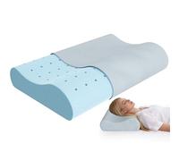 Releep Cuscino Cervicale per Chi Dorme di Lato, Cuscino Ergonomico in Memory Foam al Gel Regolabile, Cuscino Sagomato per un Sonno Ristoratore