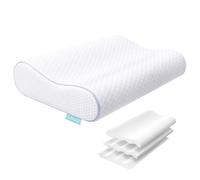 Releep Cuscino Morbido per Dormire Bene, Cuscino Memory Foam Rinfrescante e Traspirante per Chi Dorme su Fianco e Schiena, Federa Lavabile, Blu