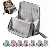 Relevanton Standing Makeup Bag, Doresty Standing Makeup Bag Smart Partitioning, Doresty, Multi-purpose Large Capacity Oxford Cloth Standing,Portable, Large Capacity (Gray)