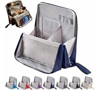 Relevanton Standing Makeup Bag, Doresty Standing Makeup Bag Smart Partitioning, Doresty, Multi-purpose Large Capacity Oxford Cloth Standing,Portable, Large Capacity (Navy)