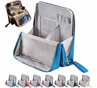 Relevanton Standing Makeup Bag, Doresty Standing Makeup Bag Smart Partitioning, Doresty, Multi-purpose Large Capacity Oxford Cloth Standing,Portable, Large Capacity (Blue)