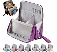 Relevanton Standing Makeup Bag, Doresty Standing Makeup Bag Smart Partitioning, Doresty, Multi-purpose Large Capacity Oxford Cloth Standing,Portable, Large Capacity (Purple)